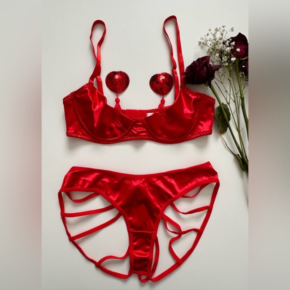 3pcs lingerie set | Half coverage bra - Picture 1 of 14
